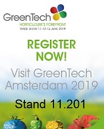 logo Greentech 2019 met standnummer 150 breed